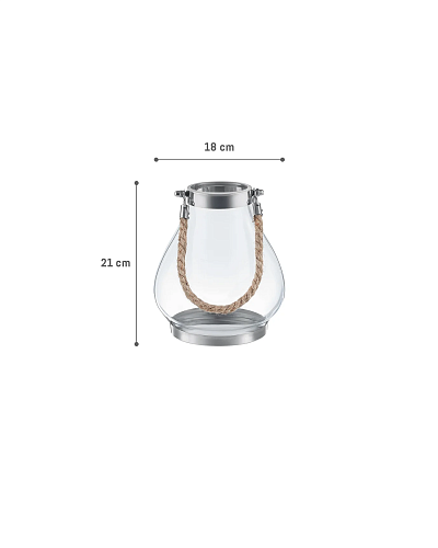 Подсвечник Fonte 18x17,5x21 см, - стекло, нержавеющая сталь