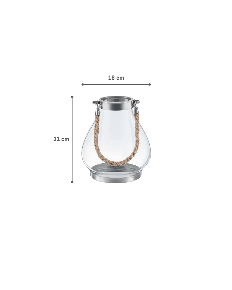 Подсвечник Fonte 18x17,5x21 см, - стекло, нержавеющая сталь