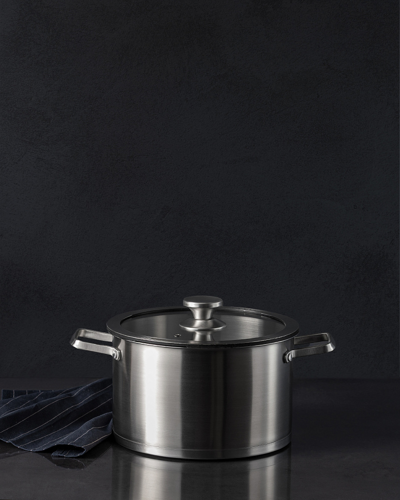 Кастрюля Raye с крышкой 24x14,5 см. - нержавеющая сталь