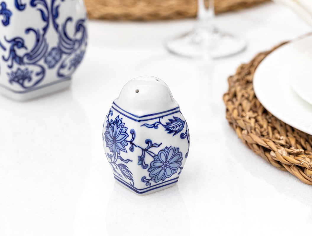 Солонка Acide 5x5x8 см. - синяя / белая