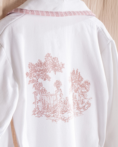 Женский халат Dahlia L-XL р. - белый / лиловый