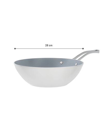 Сковорода вок Nano Ceramic 3,5 л. - белая / темно-серая 