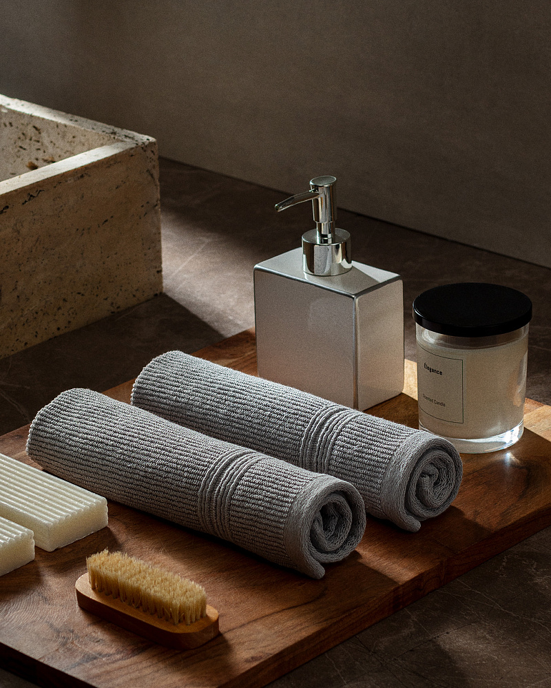 Полотенца для рук Stripe Dobby 2шт., 30x46 см, серый