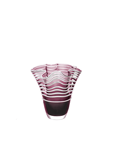 Стеклянная ваза ручной работы Honfleur 19x19 см. - сливовая