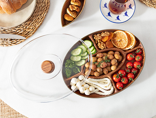 Чаша Angers из пяти секций 23,5x31x6,5 см. - Светло-коричневый