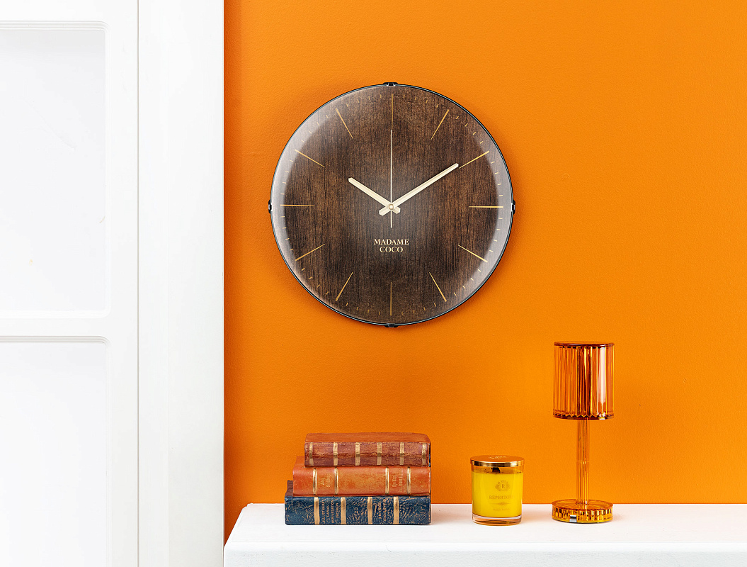 Настенные часы Bern 35x35x5 см. - коричневые / черные