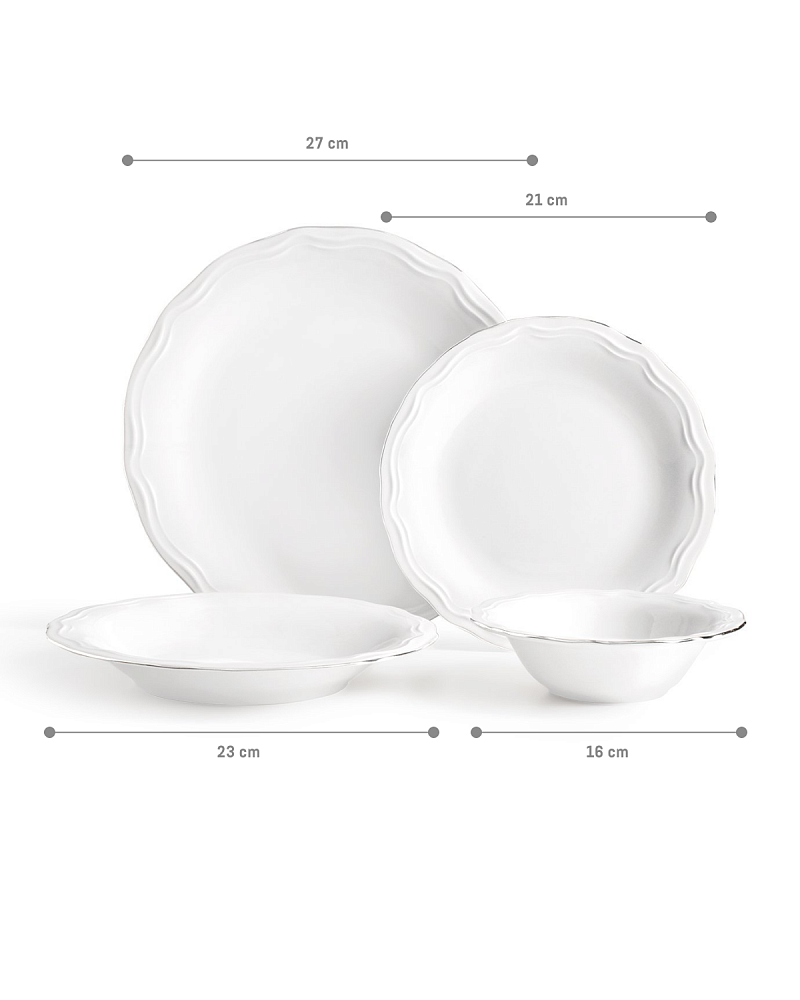 Столовый сервиз Viola из 24 предметов, new bone фарфор