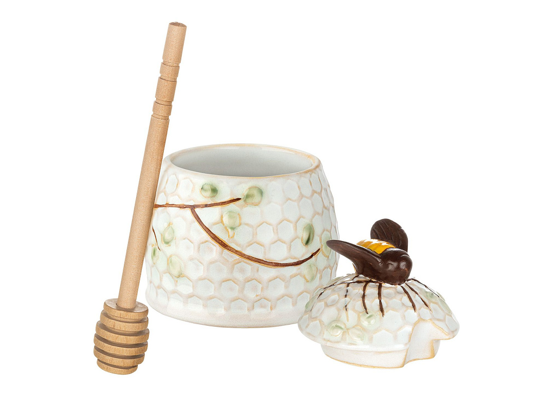 Керамическая банка для меда Bel 8x10см - бежевый