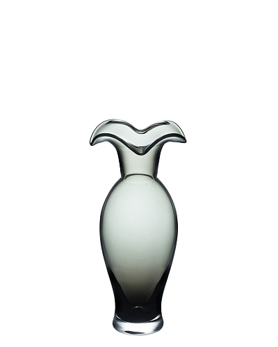 Ваза стеклянная ручной работы Cluny 34х14см - антрацитовый (темно-серый)