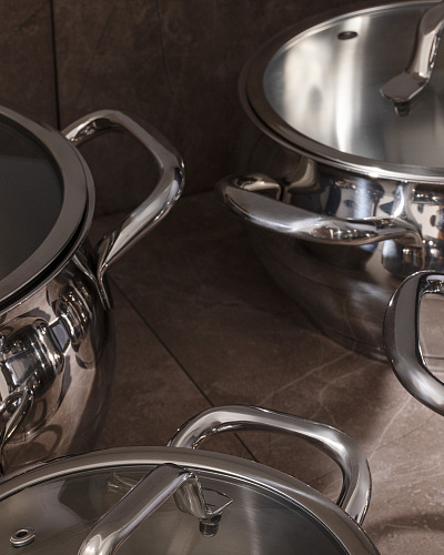 Набор кастрюль Vera из 4 шт., 16-24 см. - серебристый