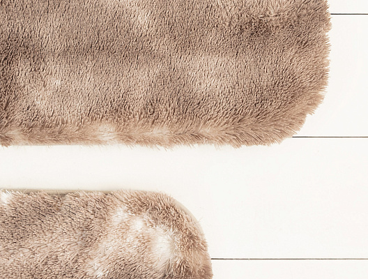 Комплект из 2 ковриков для ванной Damien: 50x80см и 45x50см - бело-коричневый