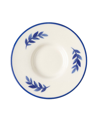 Набор фарфоровых чайных блюдец Luxe Feuille из 6 шт., 13x13 см - синий
