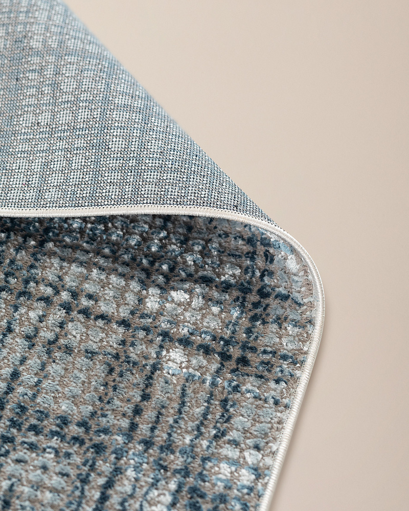 Ковер Crabe 80x150 см. - серый / голубой