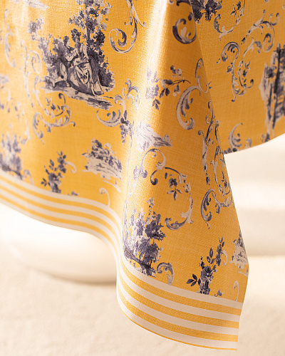 Скатерть Nora 140х200 см - желтая/ голубая