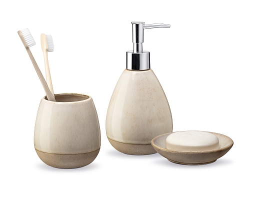 Набор для ванной комнаты Belda из 3 шт. - бежевый / коричневый