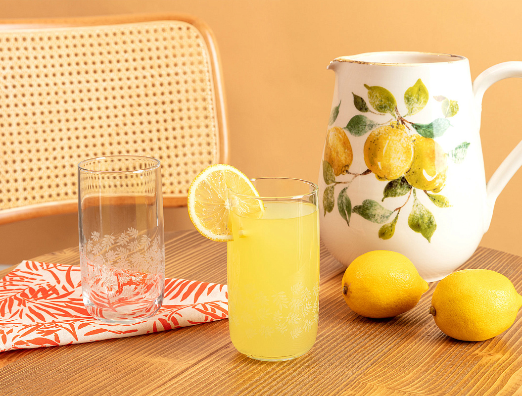 Набор стеклянных стаканов для напитков Musette-White из 4 шт., 365мл