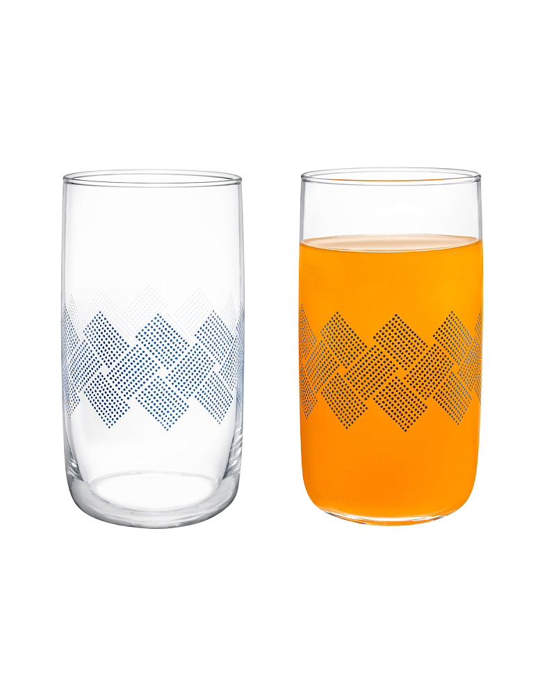 Набор стеклянных стаканов для напитков Musette-Blue из 4 шт., 365мл