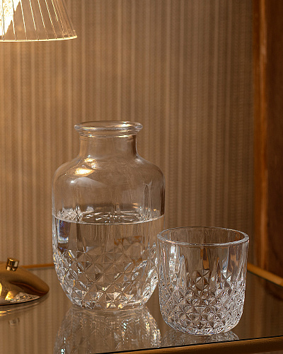 Графин Audrey с бокалом-крышкой 9,3x9,3x20 см. - прозрачный