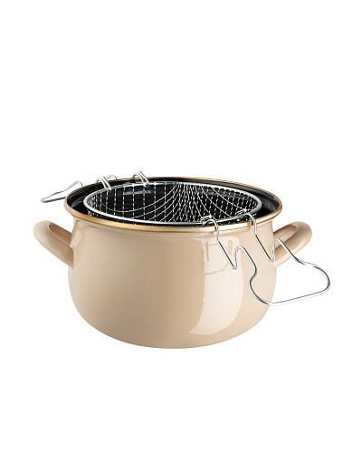 Эмалированная металлическая кастрюля Bonneville с крышкой 3,5 л. - бежевый