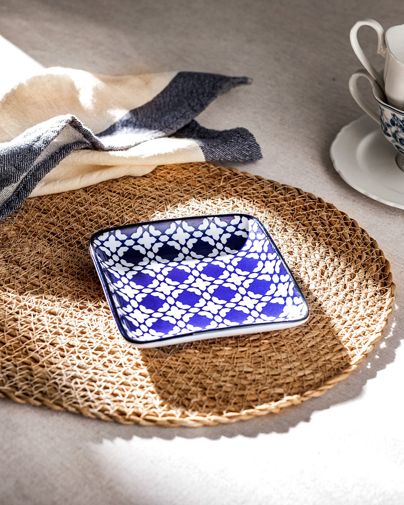 Квадратная тарелка Rêve Bleu Brest 