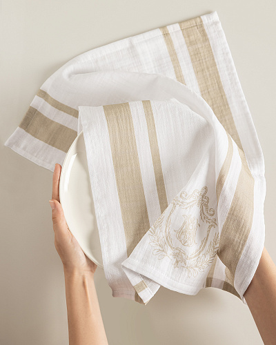 Полотенце для посуды Cussion 40x60 см. - белое / бежевое
