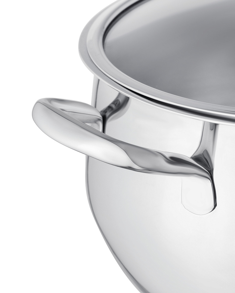 Кастрюля Vera с крышкой глубокая 16 см, нержавеющая сталь