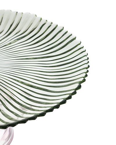 Подставка для торта Soleil на ножке 28x12 см. - зеленая