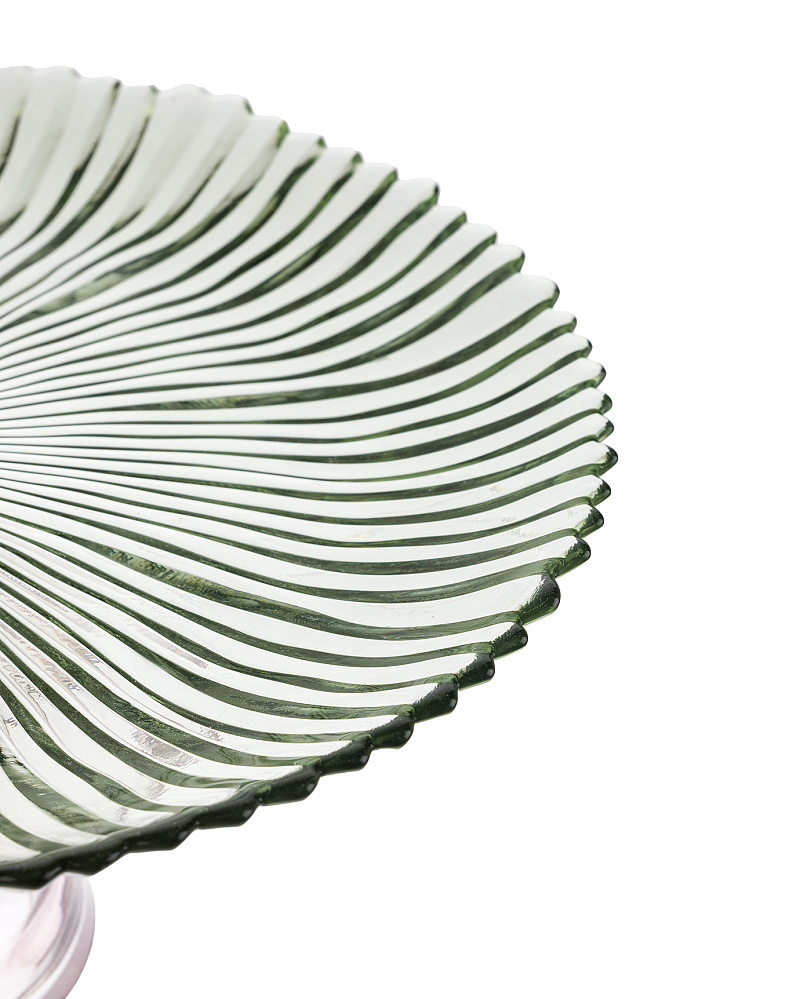 Подставка для торта Soleil на ножке 28x12 см. - зеленая