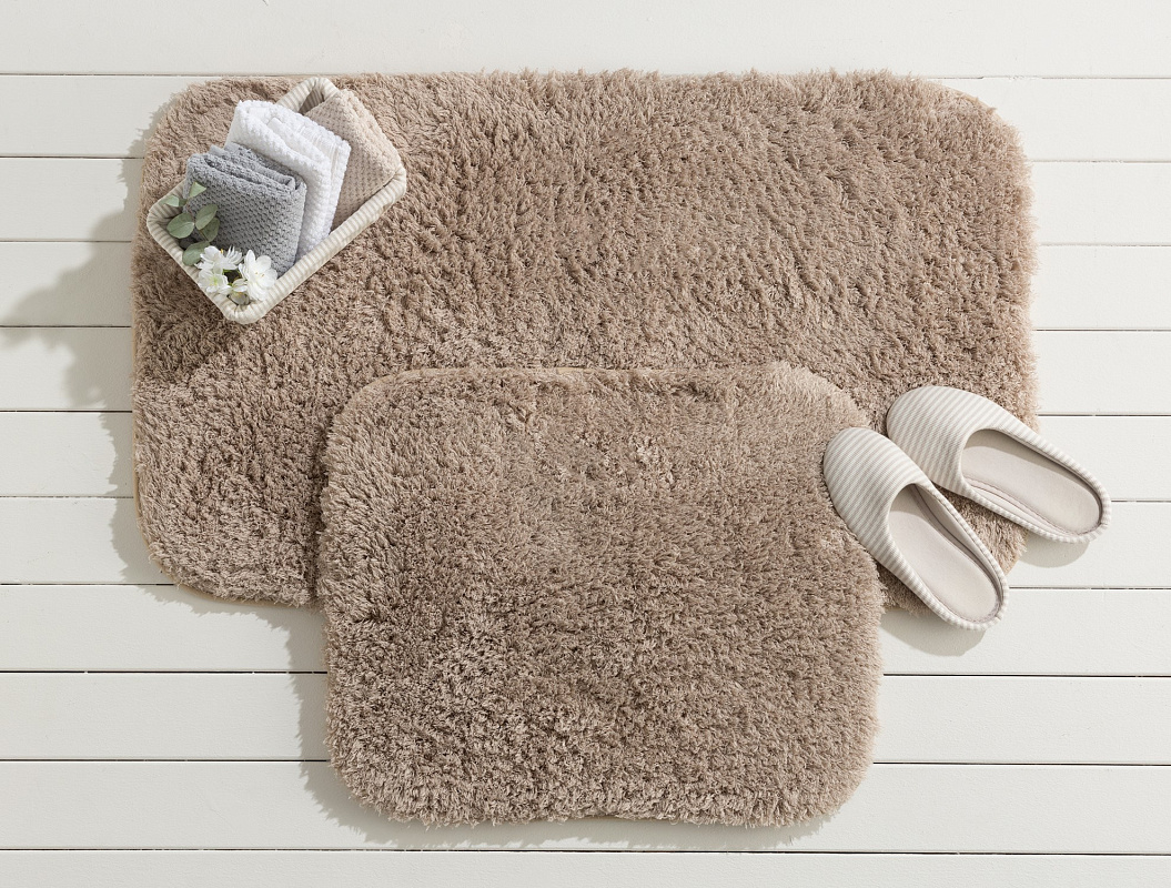 Набор ковриков для ванной Sheep из 2 шт., 60x100 - 50x60 см. - темно-бежевый