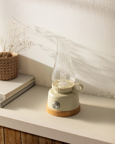 Настольная лампа Jada Touch 12,8x28 см, - пластик, бамбук, стекло