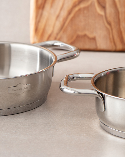 Набор кастрюль Mira 14см и 18 см. - нержавеющая сталь