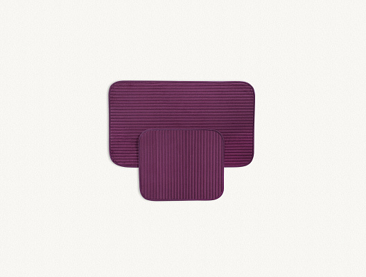 Набор коврик для ванной Mathilda из 2 шт., 50x80 - 45x50 см. - темно-сливовый