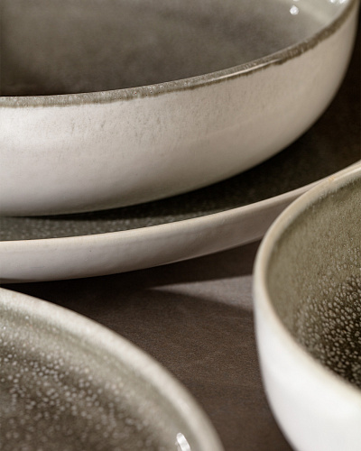 Столовый сервиз Madelyn Rea из 24 шт. - белый / серый