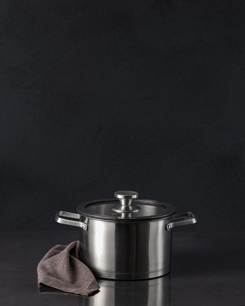 Кастрюля Raye с крышкой 20x12,5 см. - нержавеющая сталь