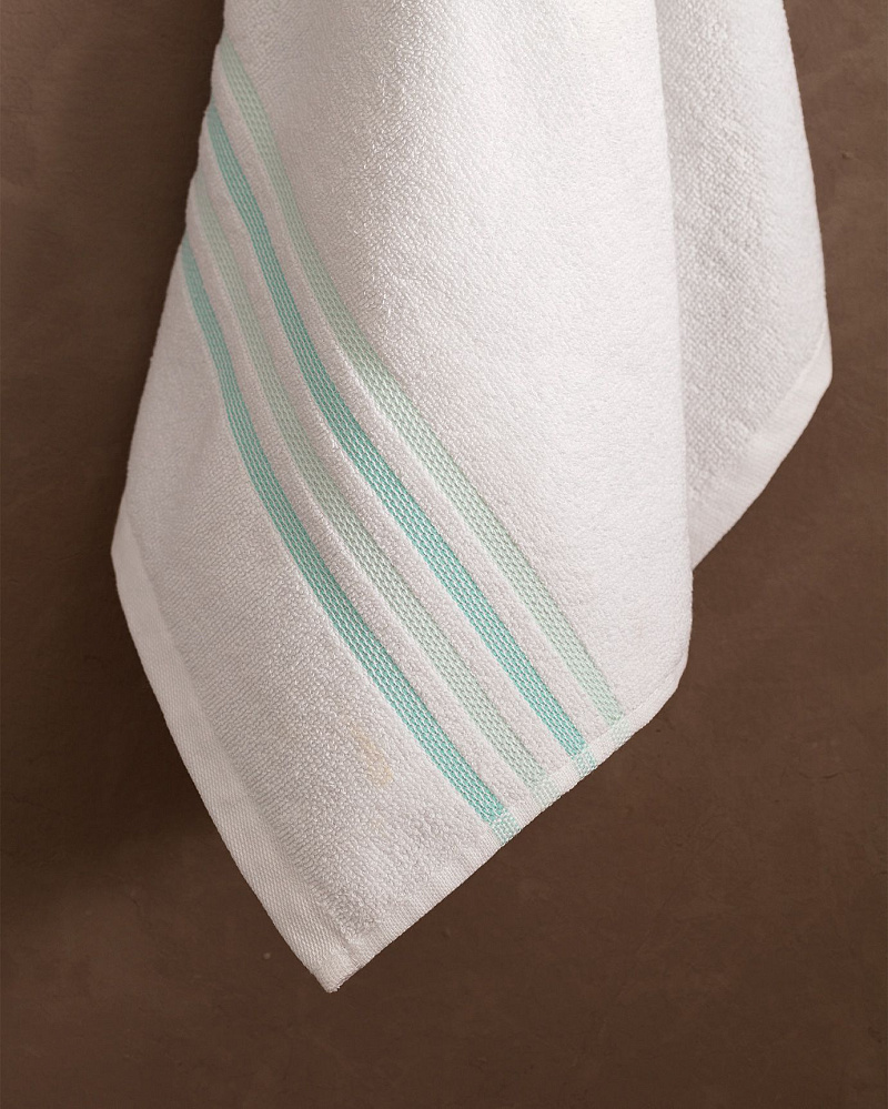 Полотенце для лица Sandy 50х70 см - белое / мятно-зеленое