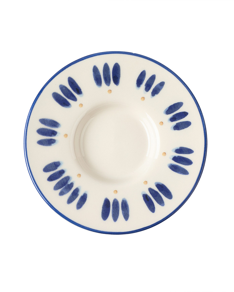 Набор фарфоровых чайных блюдец Luxe Ligne из 6 шт., 13x13 см - синий