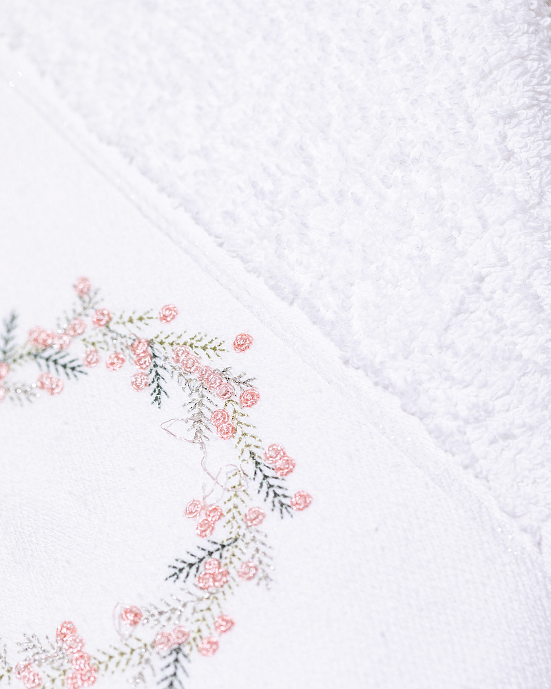 Полотенце для лица Eze 50х76 см - белое / пудровое