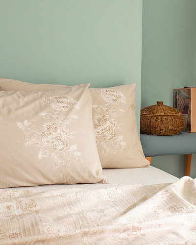 Комплект постельного белья полутораспальный Berne с вафельным покрывалом 160x240 см, - хлопок, лиоцелл