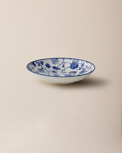 Тарелка Revé Bleu Fleur 21 см. - белая / синяя