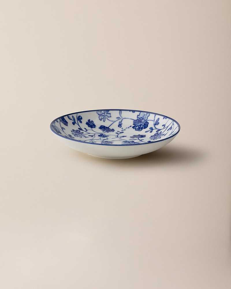 Тарелка Revé Bleu Fleur 21 см. - белая / синяя