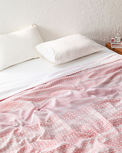 Покрывало полутораспальное Niort с принтом 200x220 см. - хлопок