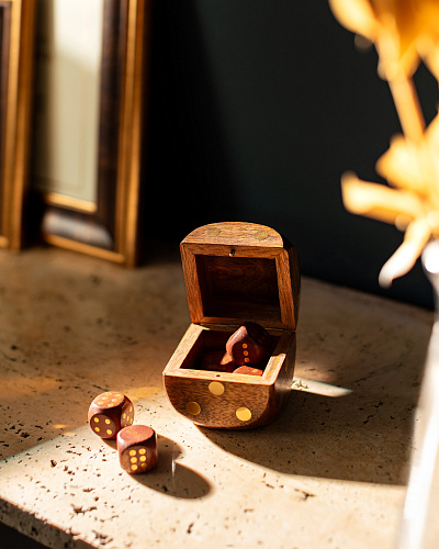 Шкатулка Voleta 6x6x6 см. - коричневая