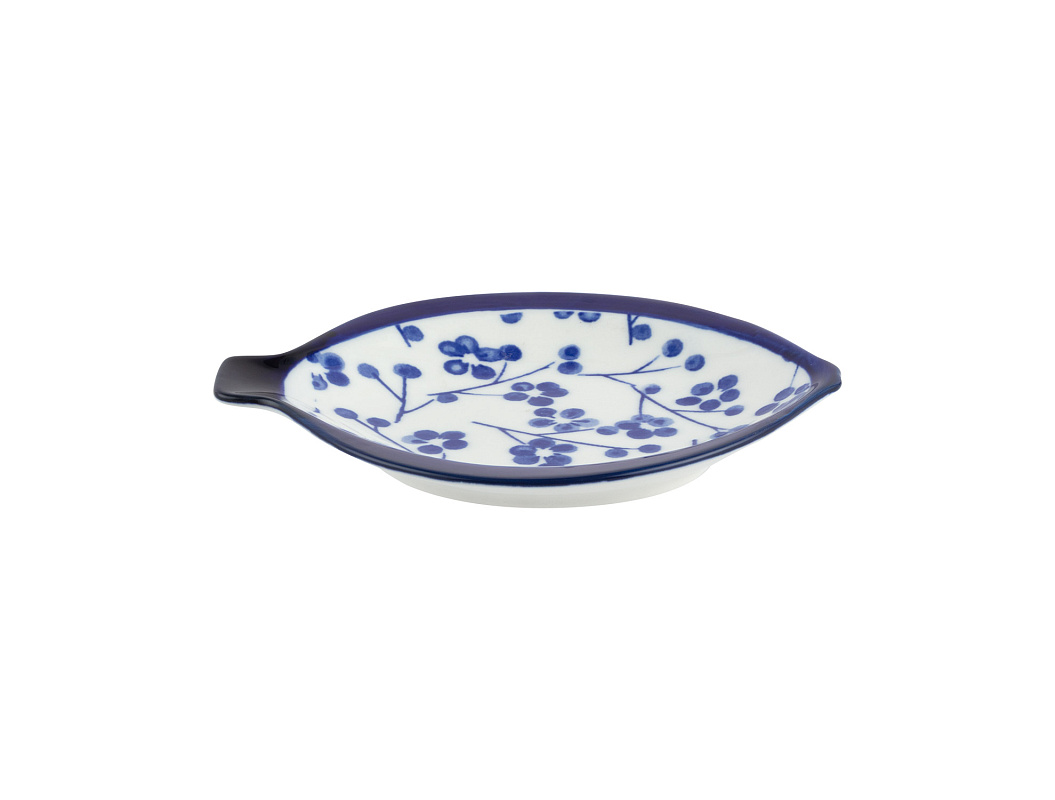 Мини-тарелка фарфоровая Reve Graine 10x8,5x1,5 см - синяя