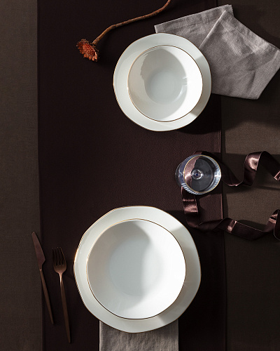 Столовый сервиз Collin из 24 шт. - белый / золотистый