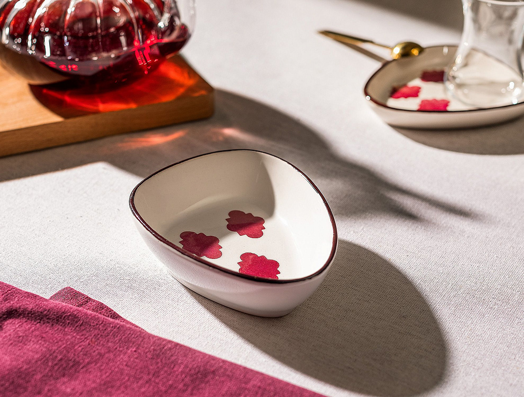 Керамическая тарелка Vie Rouge Oiseau Bowl 13 см - красная