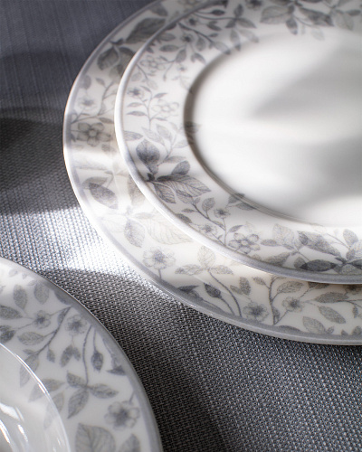 Обеденный сервиз Loire из 24 шт., 15,5-26 см. - белый / светло-серый