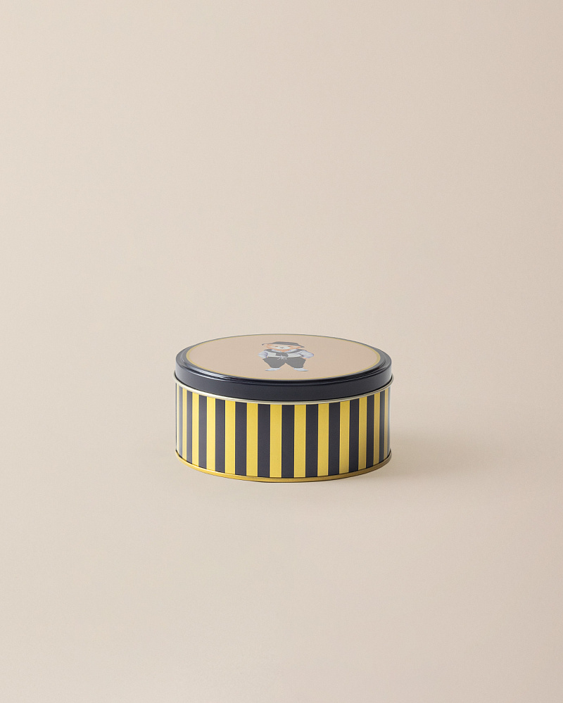 Круглая металлическая коробка Billie 13,3x13,3x6 см. - синяя