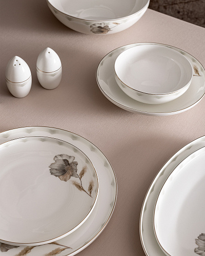 Столовый сервиз Leda из 56 предметов, - фарфор