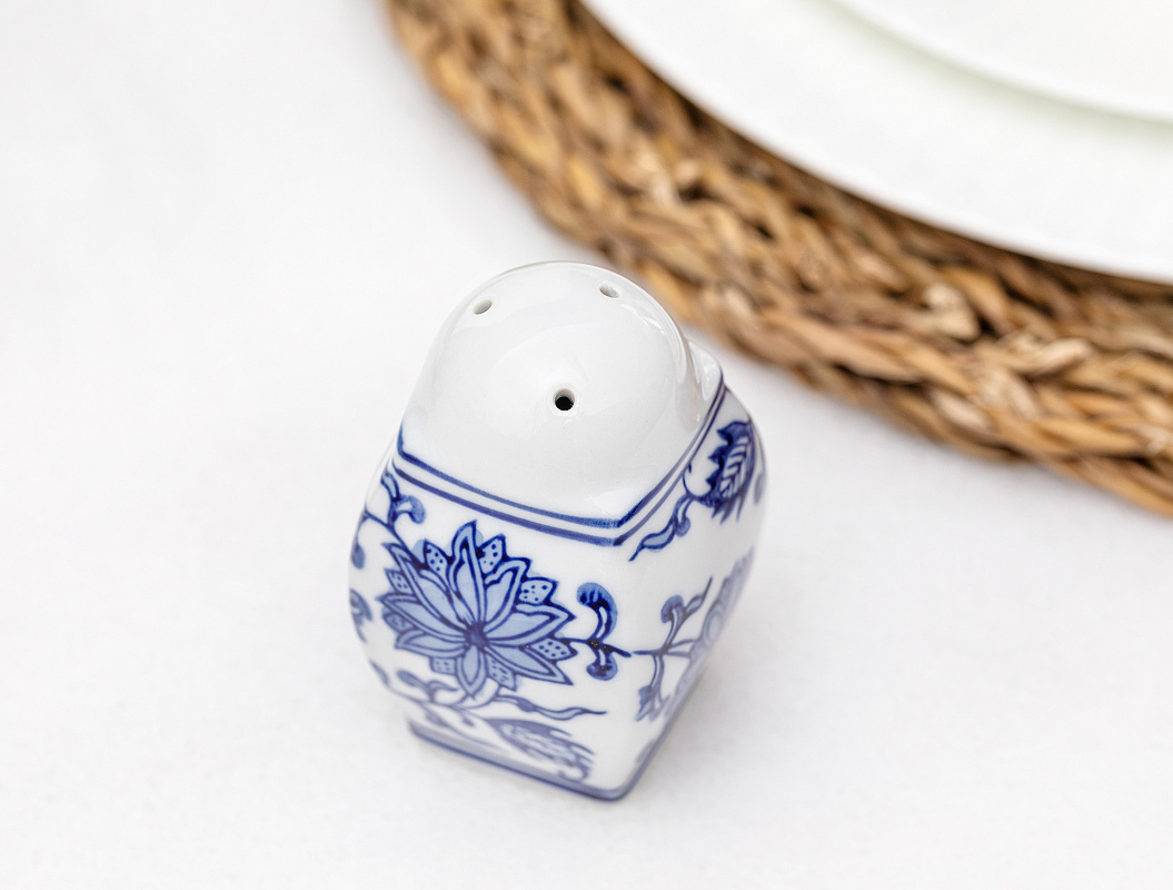 Солонка Acide 5x5x8 см. - синяя / белая