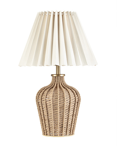 Настольная лампа с абажуром плиссе Polly 32x32x50 см, - бежевая